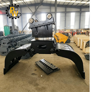 Pince à roche hydraulique rotative renforcée pour excavatrice de 15 à 25 tonnes, pince à <span class=keywords><strong>pierre</strong></span> universelle, accessoire d'excavatrice PW - Product Image 4