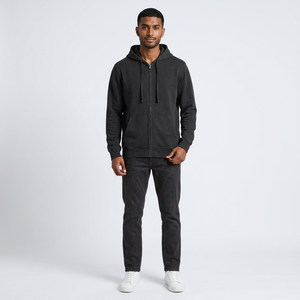 Sweat à capuche personnalisé de haute qualité, écologique, en tissu polaire, coupe classique, épaules tombantes, design oversize pour homme, hiver - Product Image 1