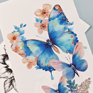 <span class=keywords><strong>Tatuajes</strong></span> Temporales de Mariposas y Rosas al por Mayor, Adhesivos Impermeables para Fiestas, Arte Corporal, Pintura para Brazos y Piernas, Adhesivos Florales para Mujeres y Niñas - Product Image 5