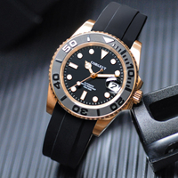 Montre de plongée automatique pour homme CORGEUT 40 mm avec bracelet en caoutchouc saphir, 10 ATM, luminescente, mouvement Seiko NH35, logo personnalisé, montres mécaniques