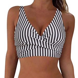 Top de <span class=keywords><strong>Bikini</strong></span> Personalizado con Logotipo o Estilo de Fábrica ODM para Mujer, Top de Traje de Baño Sexy con Escote en V y Push-Up, Traje de Baño Triangular - Product Image 2