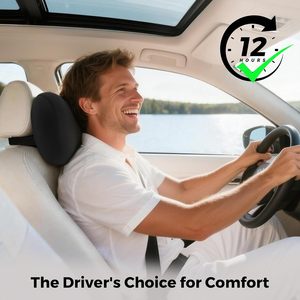 Aviation-Grade <b>Memory</b> <b>Foam</b> Car Seat Headrest <b>Cushion</b> Comfort Neck Pillow with Lumbar Support Ventilation Cotton Driving <b>Cushion</b> - Product Image 2
