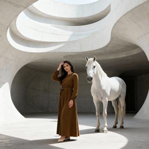 Abaya de fête élégante en polyester à paillettes de luxe pour femmes musulmanes, fournisseur en gros de robes sur mesure - Product Image 4