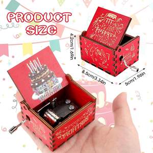Caja de Música de Manivela con Canción de Feliz Cumpleaños, Sets de Decoración para Fiestas de Cumpleaños Infantiles - Product Image 4