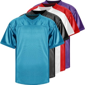 Plain Dyed Custom Unisex Football Jersey & Sports T-<b>Shirt</b> Short Sleeve Quick Dry Hip Hop Party V-neck - Product Image 3