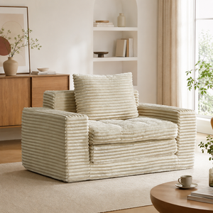 Sofá de Corduroy Resistente, Espuma de Alta Calidad, Funda Extraíble, Ligero, Moderno, <span class=keywords><strong>para</strong></span> Apartamentos <span class=keywords><strong>Pequeños</strong></span> - Product Image 1