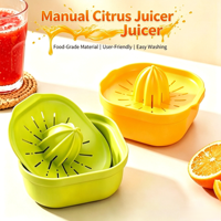 Presse-agrumes manuel 2-en-1 en PP de qualité alimentaire avec bol détachable pour citron, orange, pamplemousse – Réutilisable