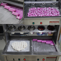 Certification CE Machine commerciale à crème glacée en rouleau frit thaïlandais en acier inoxydable à double casseroles à vendre