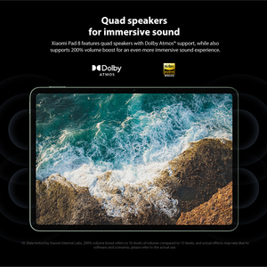 Xiaomi Pad 8 version globale, écran 3.2K 144Hz, processeur Snapdragon ®   Plateforme mobile 8s Gen 4, batterie 9200 mAh (typ), Xiaomi HyperOS 3 - Product Image 6