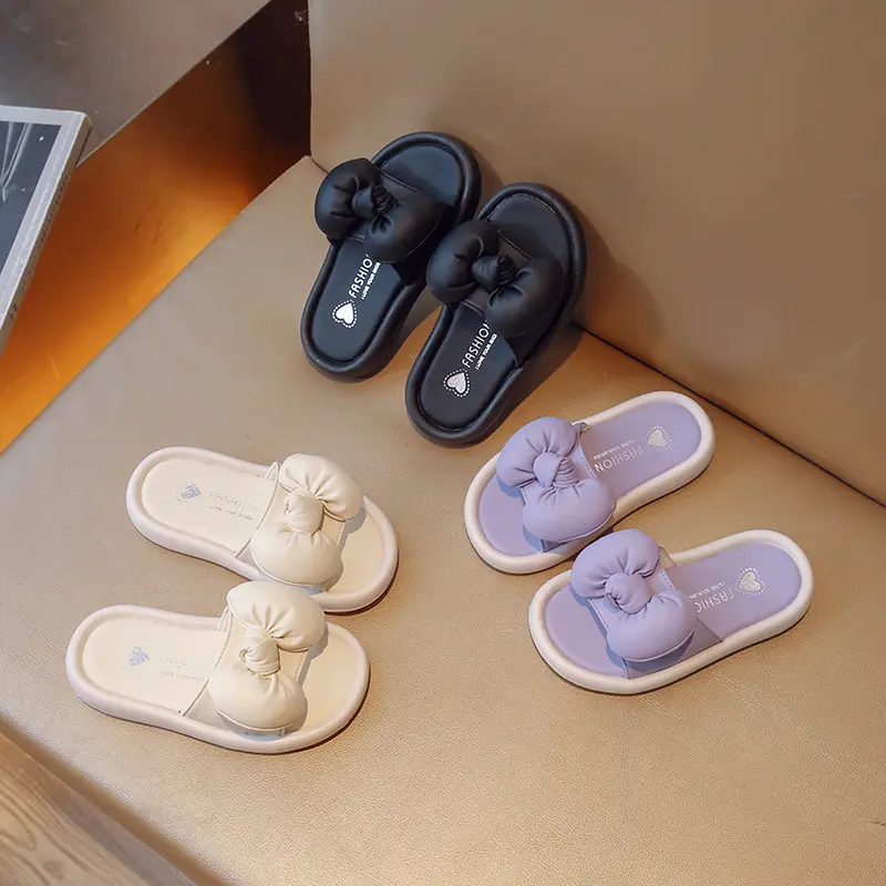 รองเท้าแตะสำหรับเด็กผู้หญิง, รองเท้าฟลิปฟล็อปติดโบว์รองเท้าแตะสำหรับเด็กโต