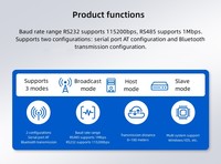 Dtech Durable USB/RS232/485 a BT Adaptador de puerto serie inalámbrico