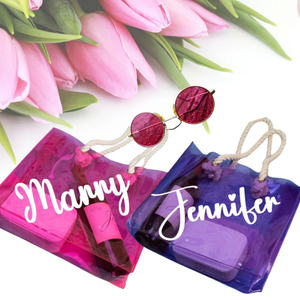 Borsa Tote da donna in PVC olografico da 18 pollici rosa di cotone spesso con cerniera lettera impermeabile per Shopping portatile da spiaggia - Product Image 2