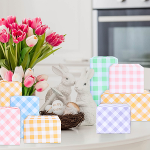 Summer Plaid Waterproof Floral Wrapping <b>Paper</b>, Matte & Pearlescent Grid Flower Bouquet Packaging <b>Paper</b> for Gift <b>Packing</b> - Product Image 4