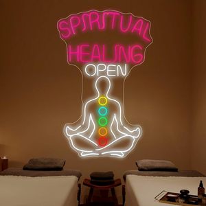 Guarigione spirituale segno al Neon Chakra equilibrio LED luce da parete per la stanza di meditazione luci al Neon personalizzate <span class=keywords><strong>segni</strong></span> Diya - Product Image 2
