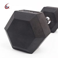 Ensemble d'haltères hexagonaux noirs Gym 5 10 15 20 livres équipement d'entraînement de musculation en fonte et haltères
