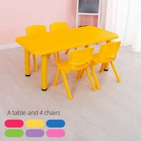 Tables et chaises de maternelle en plastique, couleurs personnalisables, mobilier de classe adapté à l'intérieur et à l'extérieur