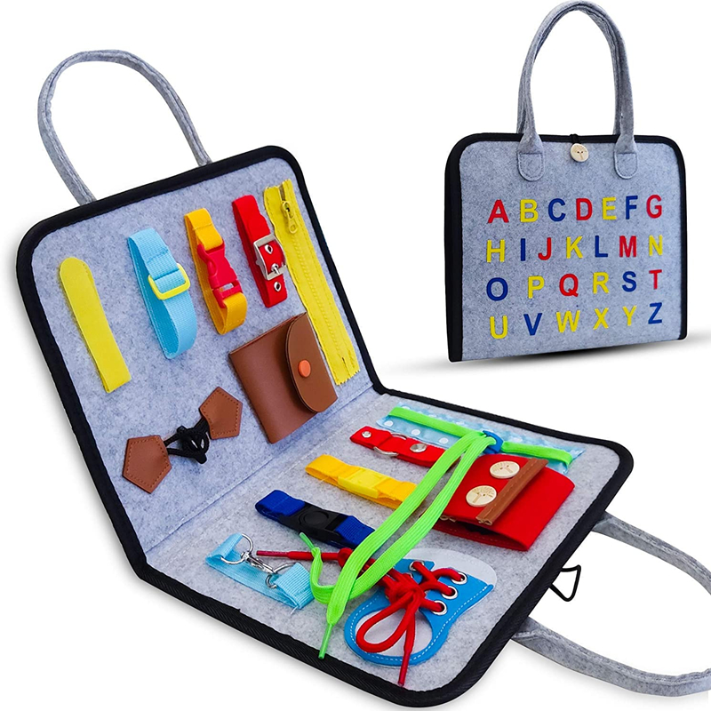 Лидер продаж 2022, развивающие Нетканые игрушки Монтессори для малышей, сумка для игрушек для аутизма, войлочная детская доска для занятий базовыми навыками