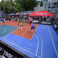 Revêtement de sol de terrain de basket-ball professionnel mobile VMKON GameChanger+ TPE, dalles d'assemblage FIBA, extérieur, portable, pour cour
