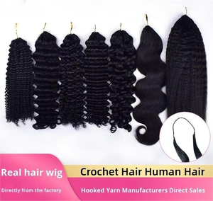 Collection de tresses au <span class=keywords><strong>crochet</strong></span> de <span class=keywords><strong>cheveux</strong></span> humains vierges brésiliens afro crépus bouclés couleur naturelle multi-courbure extension à trame unique - Product Image 6
