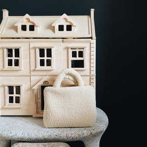 Logo personalizzato Casual Soft Fluffy <span class=keywords><strong>Ecru</strong></span> <span class=keywords><strong>Teddy</strong></span> borsa da donna da donna Tote Bag - Product Image 6