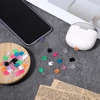Ensemble de bouchons anti-poussière universels Type-C en plastique transparent avec trou pour cordon de suspension pour téléphone portable et ordinateur portable