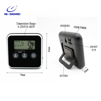 Termometer Daging Digital OEM SW Kustom dengan Probe Berkabel, Alat Masak Multifungsi untuk BBQ, Panggangan, Panggang, Goreng