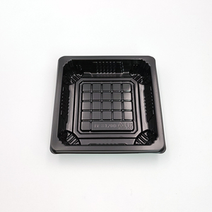 JY-81200 Beliebte Plastik-Sushi-Verpackungsschale Quadratisch mit Goldfolie für Lebensmittel mit Transparentem Deckel - Product Image 2