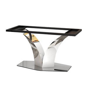 Chân bàn hình chữ X hiện đại bằng thép không gỉ, kiểu dáng uốn lượn, dành cho bàn ăn cưới, bàn VIP, chân bàn bằng kim loại đen dùng cho bàn ăn, bàn làm việc - Product Image 3