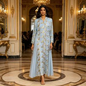 Vestidos <span class=keywords><strong>de</strong></span> Fiesta Islámicos <span class=keywords><strong>de</strong></span> Lujo 2026, Bordados con Cuentas, Manga Larga, Cintura Ajustable, Abaya Musulmana <span class=keywords><strong>de</strong></span> Dubái, Vestido <span class=keywords><strong>de</strong></span> Noche para Mujeres, Eid - Product Image 3
