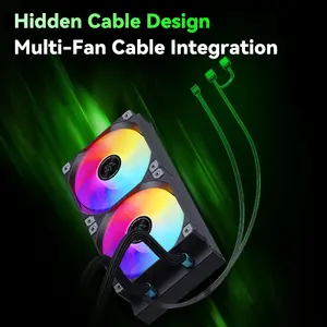 SNOWMAN 240mm ARGB Heatsink Liquid Cooler for CPU Addressable RGB Pump <b>Fans</b> - Product Image 3