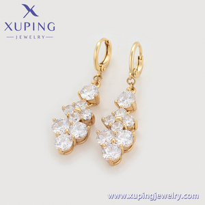 X000942968 XUPING 18K Gold Plated <strong>Statement</strong> Cluster Crystal Drop <strong>Earrings</strong> for Women Fashion Jewelry - Product Image 3