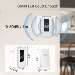 Tự-powered Chuông cửa không dây không thấm nước không có pin 38 Chime LED ánh sáng 4 cấp độ với nhiệt độ - Product Image 4