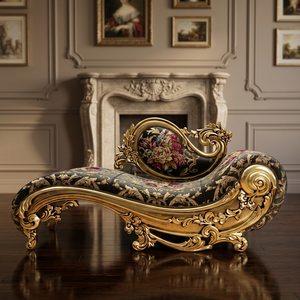 Handcrafted Teakwood Antique <b>Gold</b> Couch Solid Wood Luxury Seating Furniture for Living Room Bedroom Lounge - Product Image 1