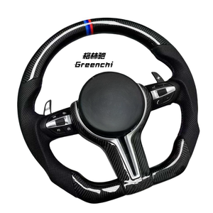 พวงมาลัยหนังคาร์บอนไฟเบอร์แบบสปอร์ตสำหรับรถยนต์ BMW <span class=keywords><strong>F10</strong></span> F30 E46 E60 F15 F90 F80 G20 G30 M3 M4 M5 อะไหล่รถยนต์ ไม่มีถุงลมนิรภัย - Product Image 2