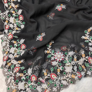 New Designer Georgette Embroidery Work With Jeri Work Saree Collection - Product Image 2