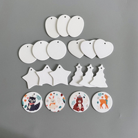Ornement de noël blanc blanc Sublimation ornement en céramique MDF panneau dur ornement en porcelaine en bois