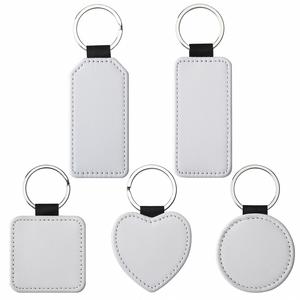 Sublimation <b>Blank</b> Keychain Heat Transfer PU Leather <b>Key</b> Chain T-shirt Shape Keyrings for Present DIY Making - Product Image 2