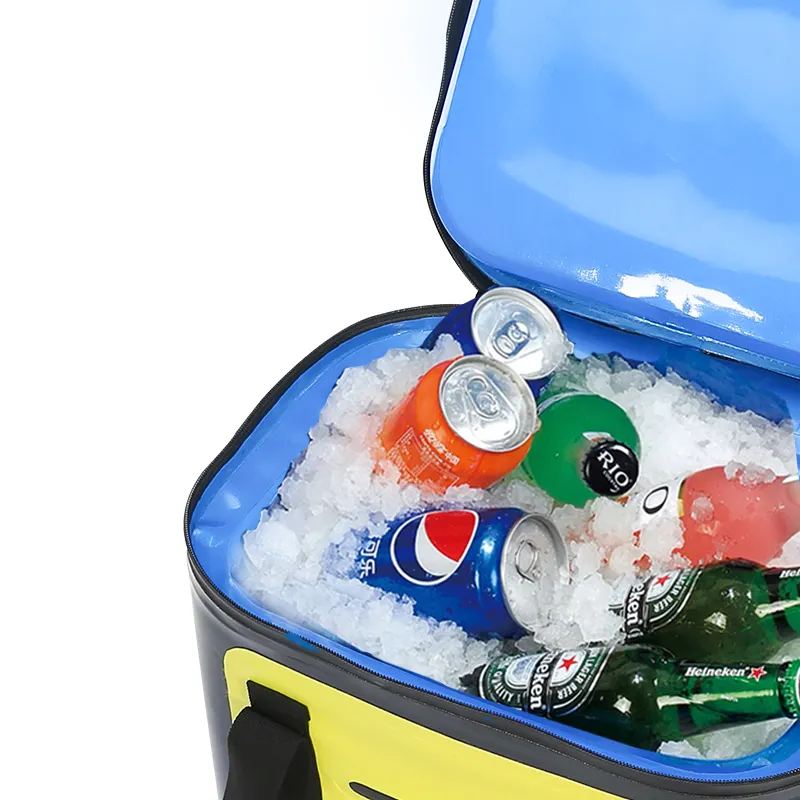 प्लास्टिक Mylar दोपहर के भोजन के बच्चों एयर वाल्व नायलॉन अछूता चौड़े मुंह शराब पाउच के साथ अछूता वितरण अछूता कूलर बैग