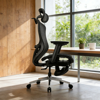 Chaise de bureau ergonomique à dossier haut, chaise de direction pivotante, chaise de jeu avec coussin lombaire en mousse à mémoire de forme 2D