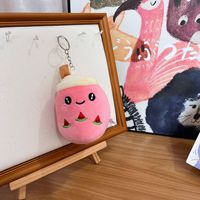 Porte-clés en peluche Bubble Tea - Mignons jouets en peluche Boba Milk Tea & Fruit Cup, breloque de sac Kawaii personnalisée pour les filles, cadeau et accessoires