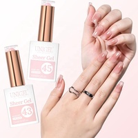 Pour Unigel Private Label Nude Rose Translucide UV Gel Polish Set Ice Jelly Semi-Permanent Sheer Nude Wholesale