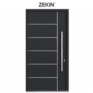 Portes d'entrée en acier modernes et minimalistes ZEKIN DOOR, anti-effraction, vente en gros pour hôtels et villas, ouverture à battant, sécurité extérieure, Chine - Product Image 2