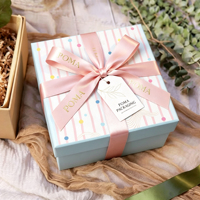 Caja de Regalo de Papel Kraft Personalizada con Cinta Rosa, Caja de Regalo Gruesa y Reciclable para Regalos Corporativos y Venta al por Menor