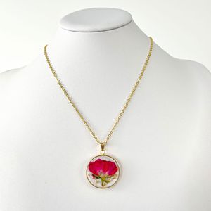 Originality Boutique 12 Rond Mois <span class=keywords><strong>Naissance</strong></span> Fleur Préservée Collier en Résine Collier Floral Imperméable Plaqué Or Cadeau Maman - Product Image 4