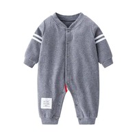 Vêtements pour bébés nouveau-nés neutres, Guangdong, printemps/automne, combinaison/combinaison longue en coton, style preppy, combinaison à col rond