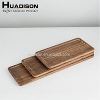 Huadison Autres fournitures d'hôtel et de restaurant Porte-plateau de pique-nique à trois niveaux Présentoir de nourriture pour buffet en bois de haute qualité