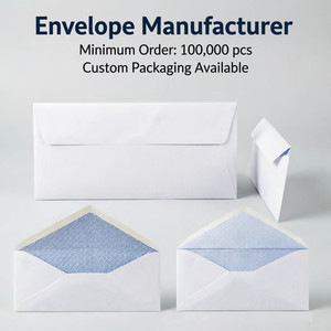 Sobre de <span class=keywords><strong>Papel</strong></span> Blanco Personalizado para Cartas Comerciales OEM # 10 <span class=keywords><strong>Sobres</strong></span> de Seguridad para Envíos con Cierre Autoadhesivo - Product Image 4