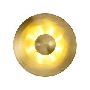 现代简约风格壁灯铜金色圆形简洁壁灯