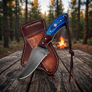 มีดพับเหล็กกล้าคาร์บอนสูง Wiz Hand Forged แบบดรอปพอยต์ สำหรับกิจกรรมกลางแจ้งอเนกประสงค์ DIY ใช้สำหรับแล่เนื้อ ตั้งแคมป์ กู้ภัย ล่าสัตว์ และงานไม้ - Product Image 4