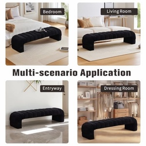 <span class=keywords><strong>Banco</strong></span> de <span class=keywords><strong>cama</strong></span> moderno tapizado sin brazos, sofá chaise longue con capitoné, otomana de chenilla, reposapiés <span class=keywords><strong>para</strong></span> sala de estar y dormitorio - Product Image 5